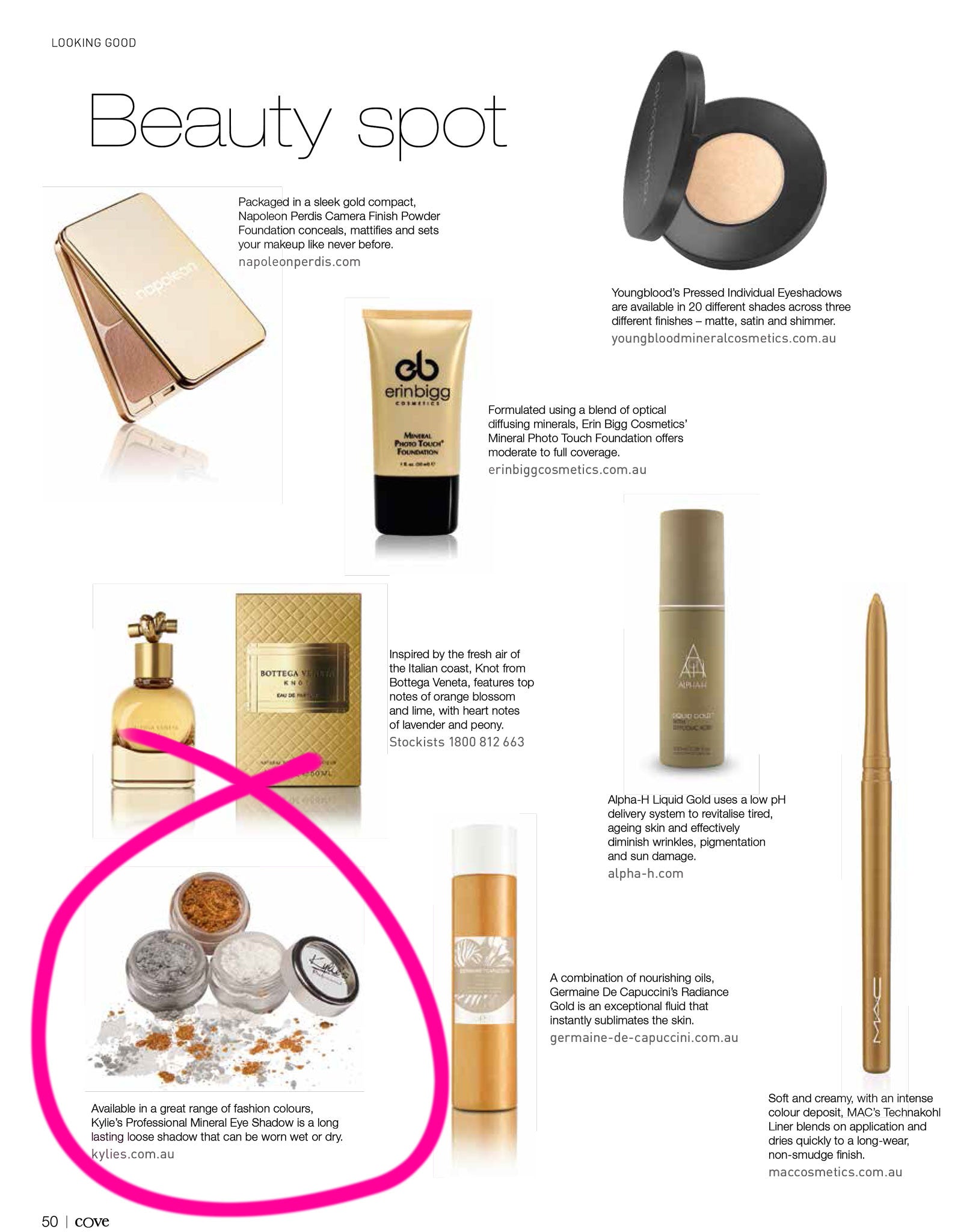 Mineral Goddess Eye Shadow Magazine Features